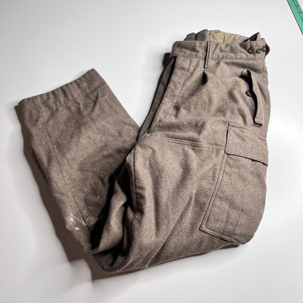 Vintage German Military M1958 Wool Cargo Pants Mens 34x29  Field Trousers
